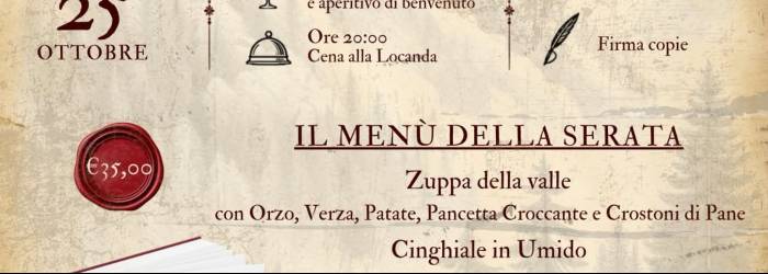 CENA E INCONTRO CON L'AUTORE